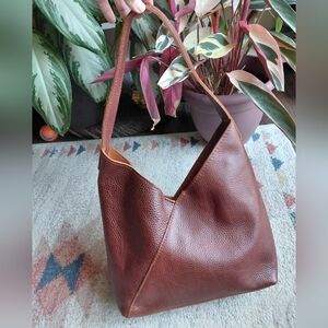 Portland Leather Nutmeg Pebbled Large Naomi Shoulder Bag Premium NWT